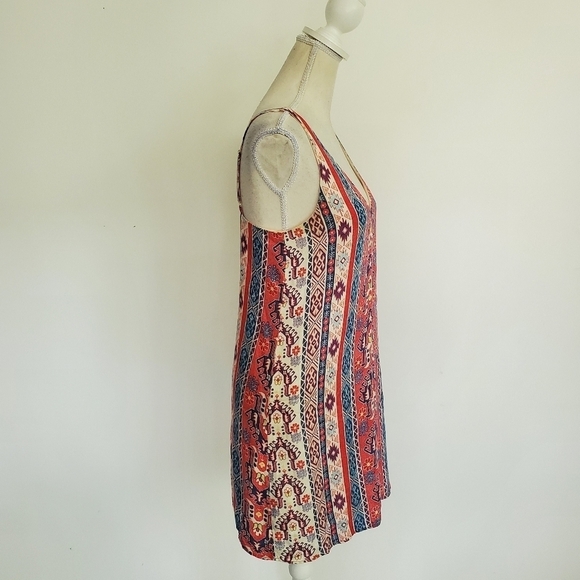 Lavender Brown Aztec Printed Mini Sundress - Picture 7 of 9